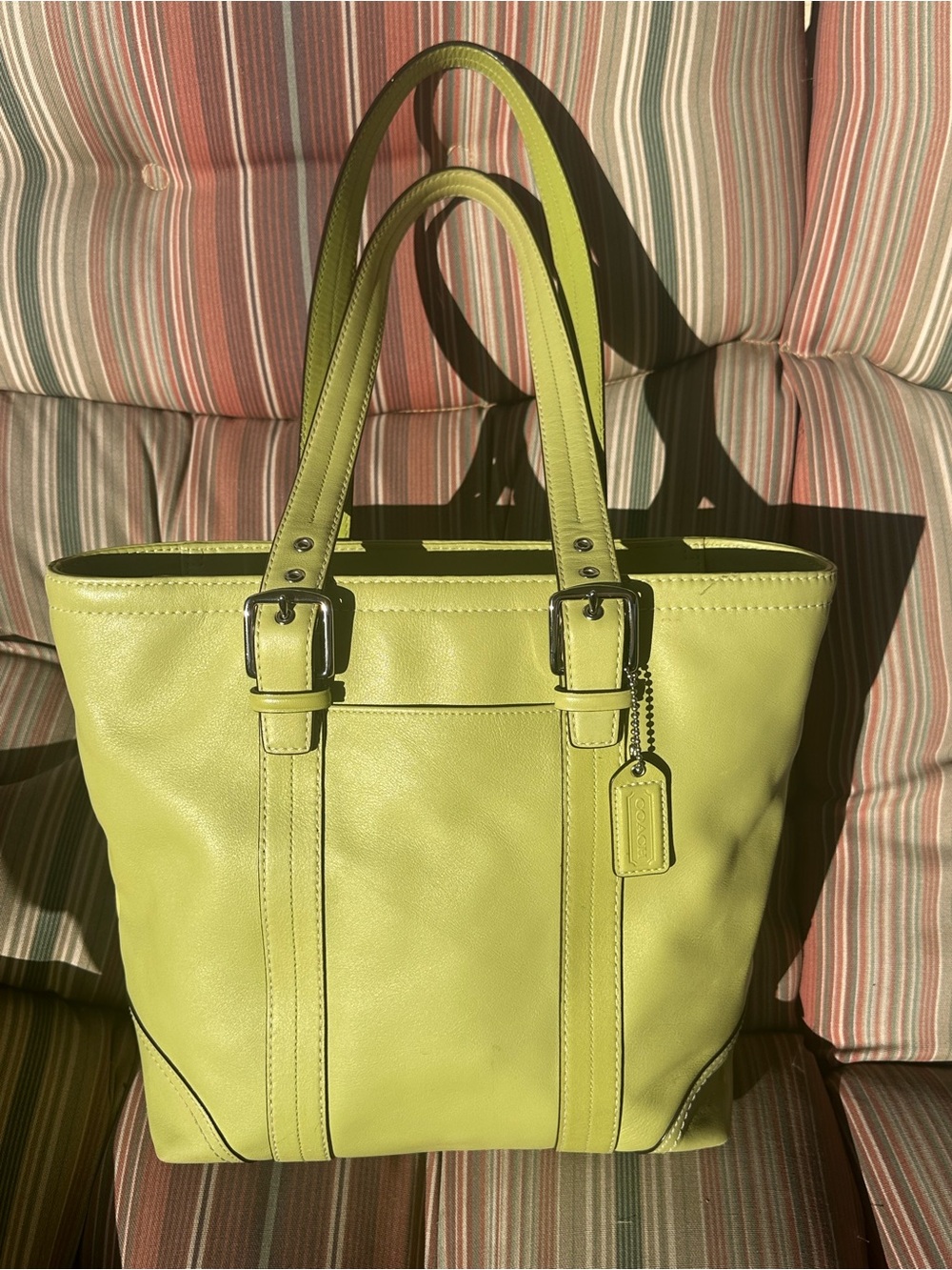 Coach Y2K  Lime Hampton Tote, F11201 - Picture 16 of 16